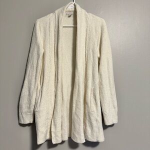 Barefoot Dreams Cozychic Lite Cream Knit Cardigan Medium